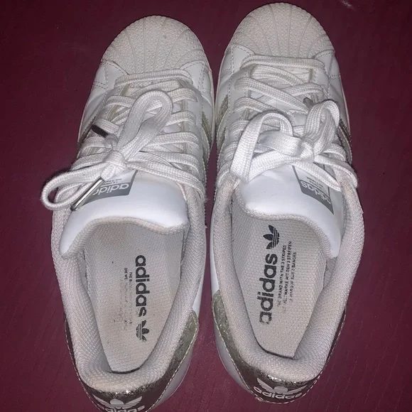 adidas | Shoes | Adidas Superstar 220 Glitter Sneakers Sz 7 Womens |  Poshmark